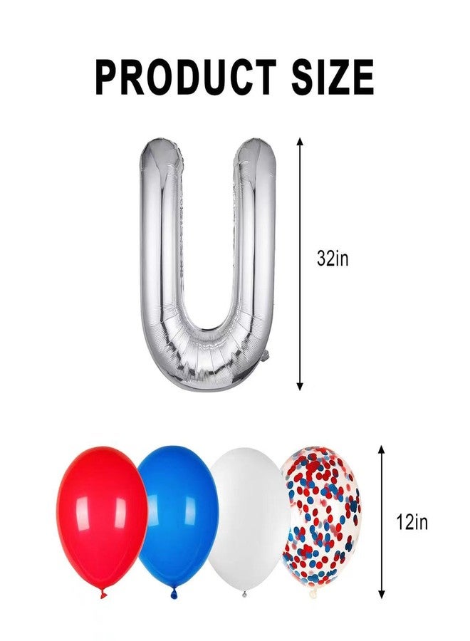 DodelyGz Patriotic USAF Balloons,US Air Force Theme Party Decorations,4 USAF Mylar Balloons & 16 Patriotic Latex Balloons.Great for Patriotic Events &Graduation &Ritirement &Homecomings - Image 2